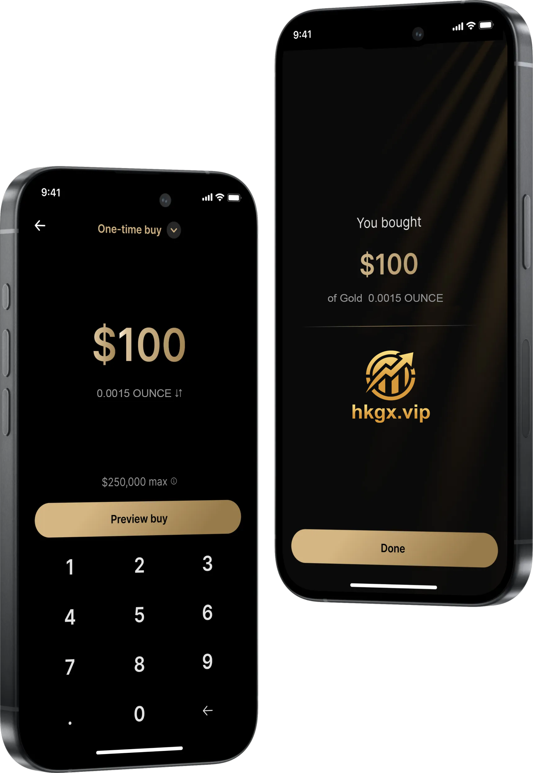 Mobile interface showing HKEX's Bitcoin buying process